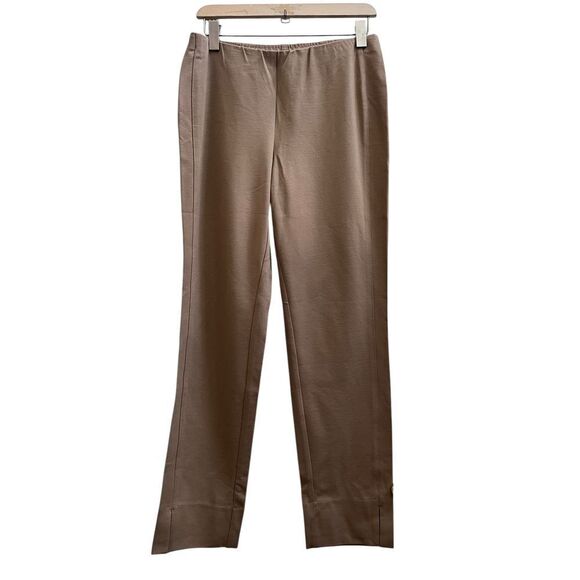 J Jill New Camel Pull On Ponte Knit Side Ankle Slit Straight Leg Pant Size Small - Picture 2 of 12